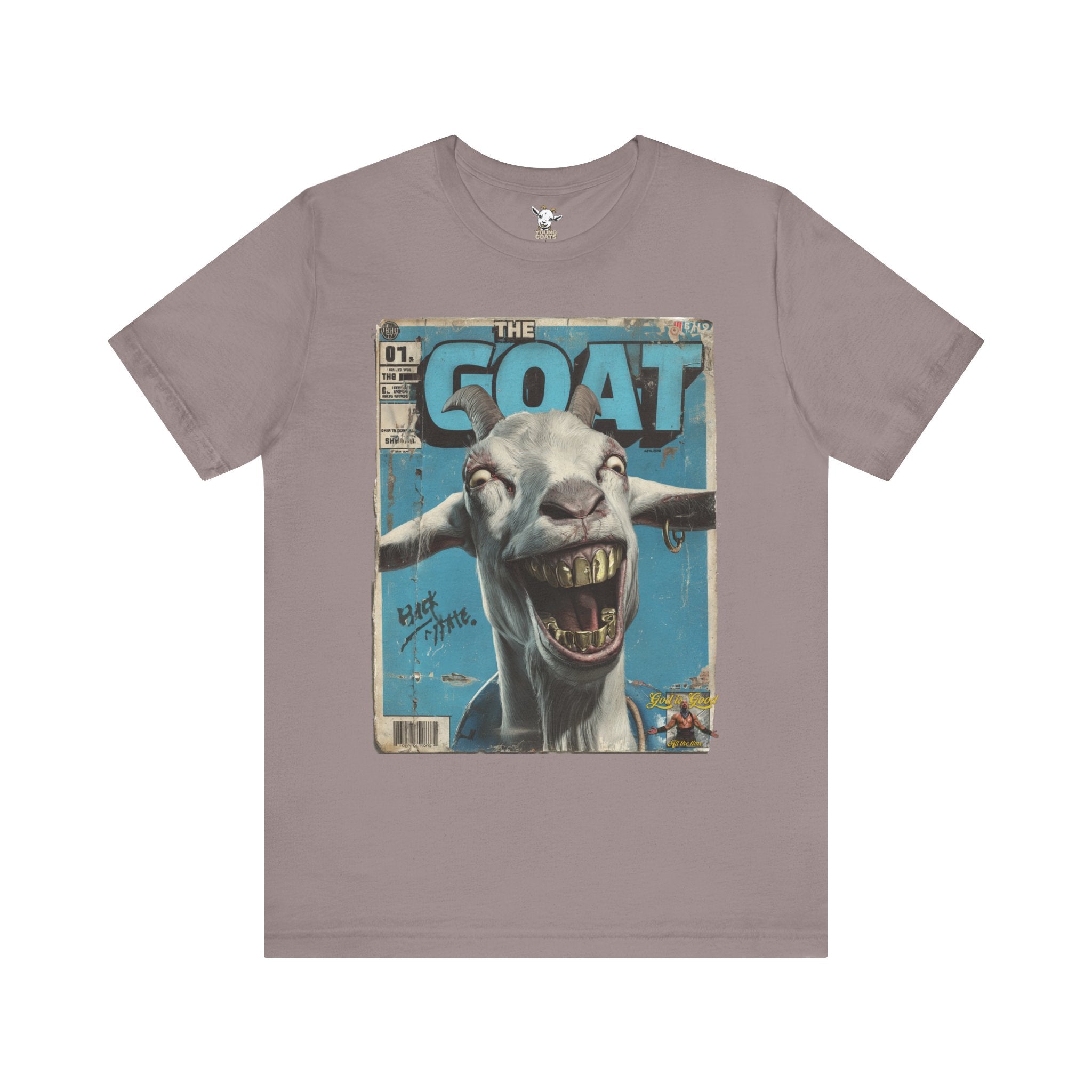YOUNG GOATS Magazine Cover Tee — Funny Goat Graphic T-Shirt