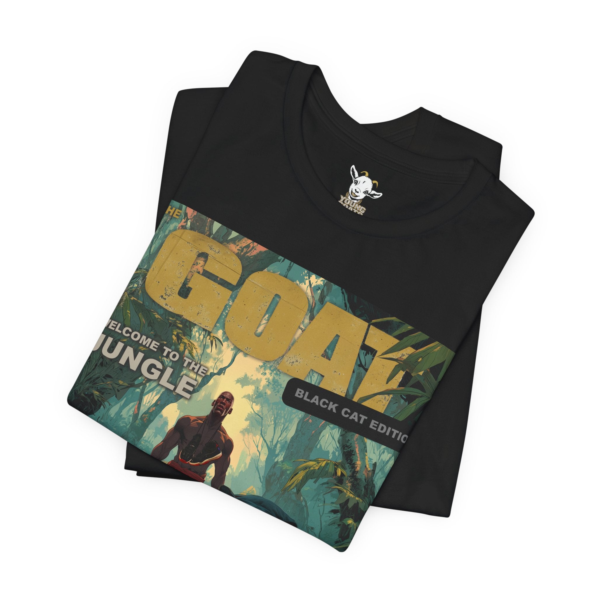 GOAT Jungle Cover T-Shirt — Black Panther & Warrior Graphic Tee