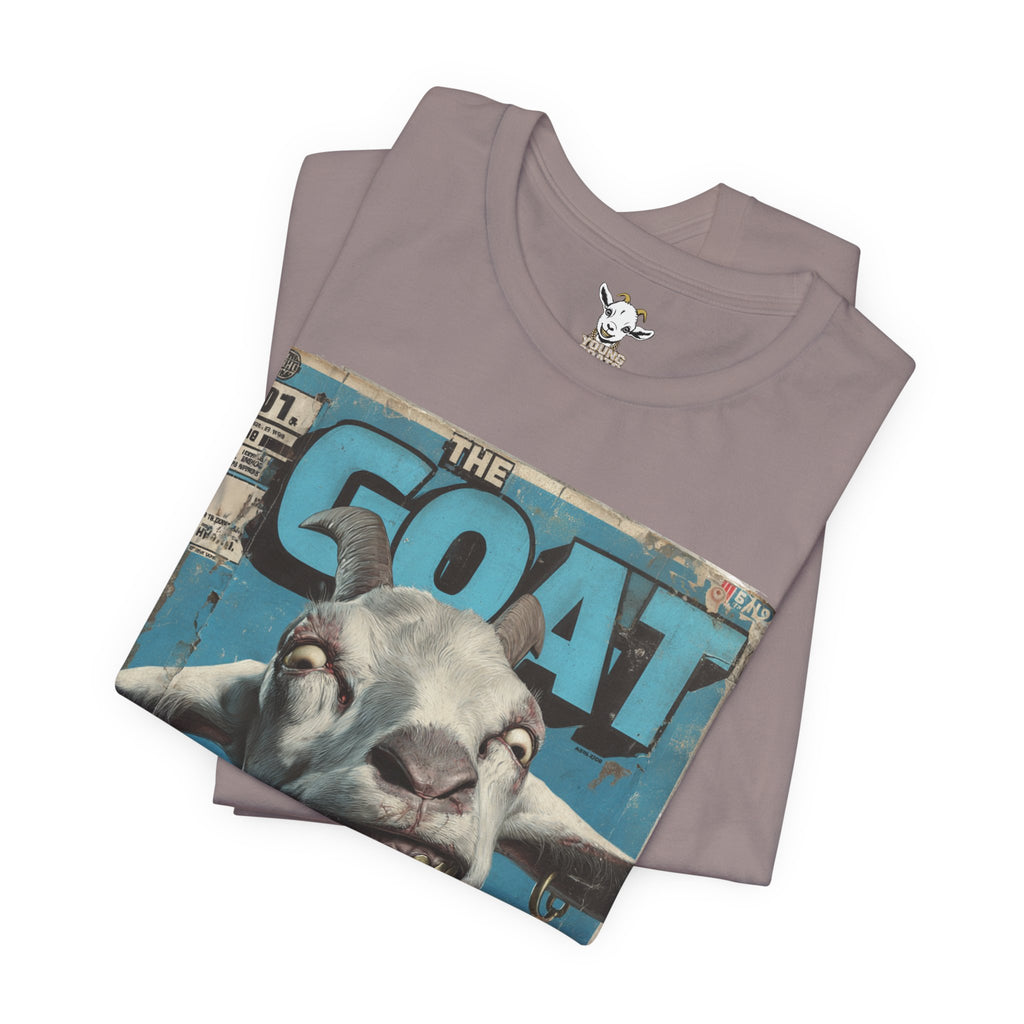 YOUNG GOATS Magazine Cover Tee — Funny Goat Graphic T-Shirt