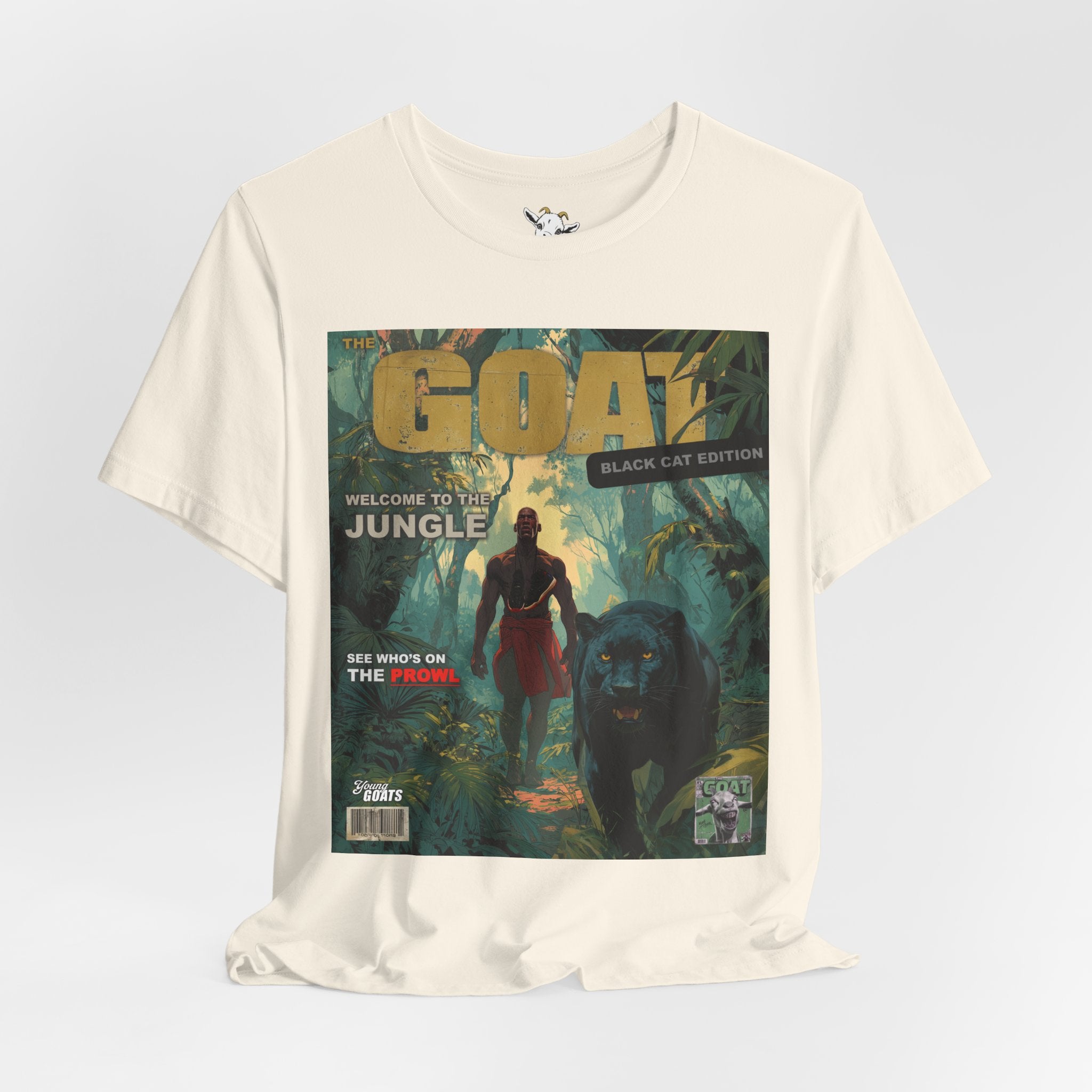 GOAT Jungle Cover T-Shirt — Black Panther & Warrior Graphic Tee