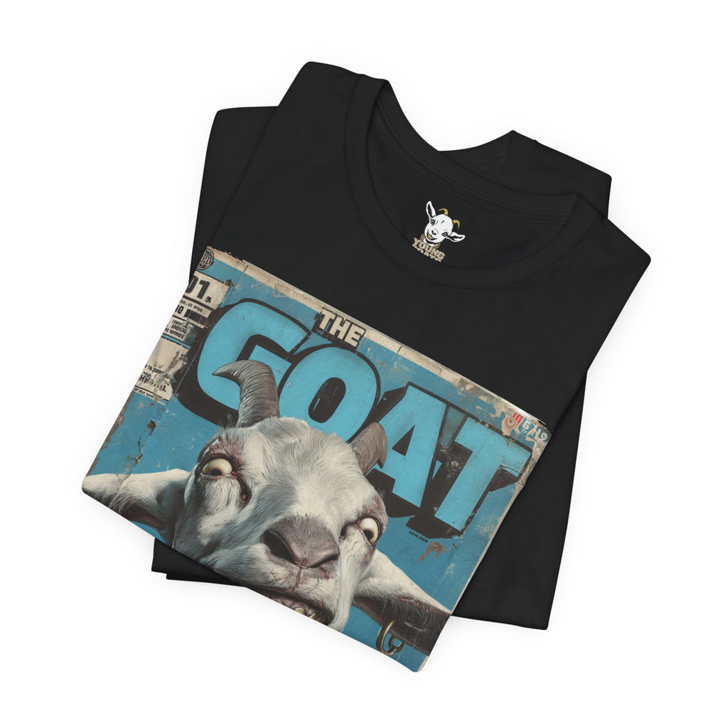 YOUNG GOATS Magazine Cover Tee — Funny Goat Graphic T-Shirt