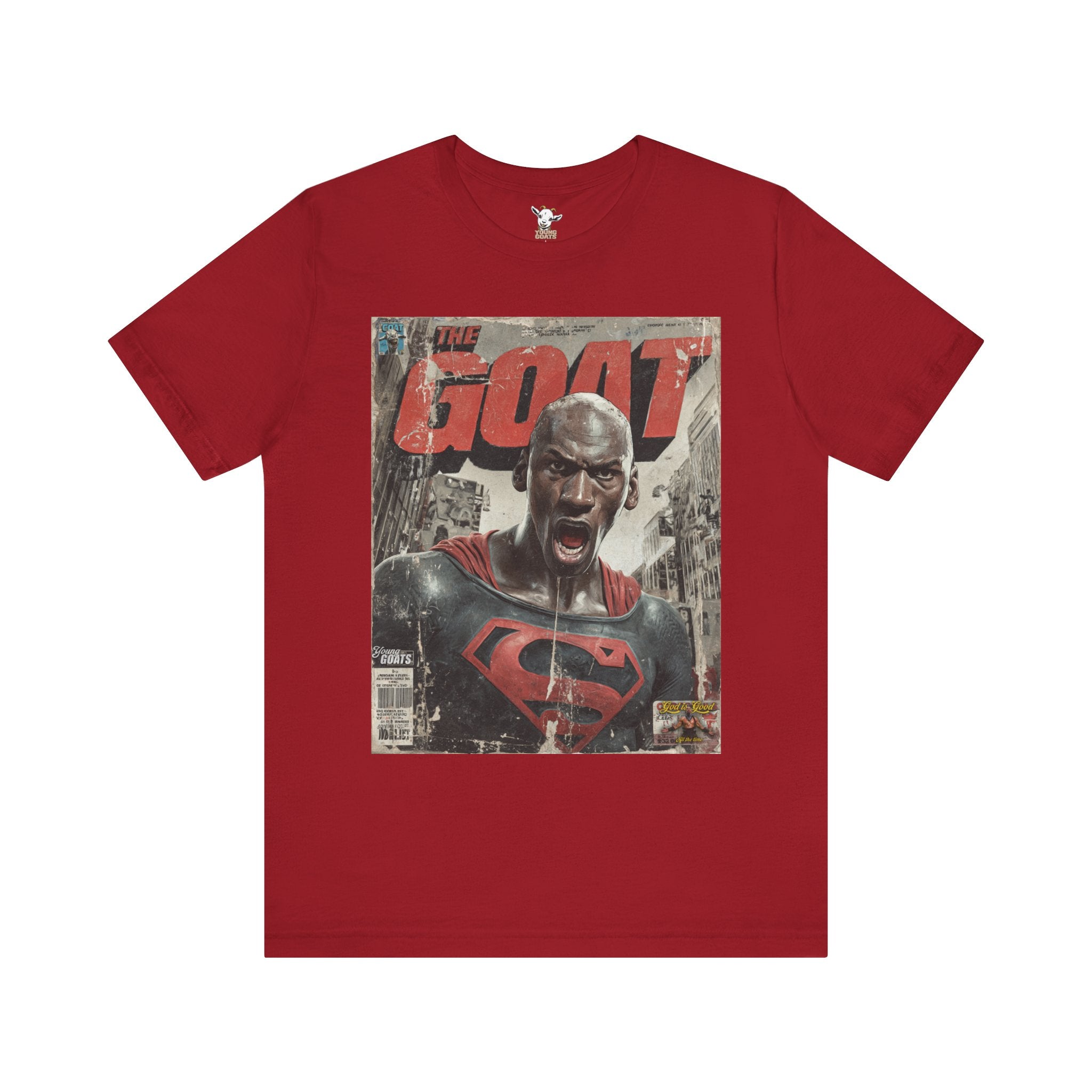 GOAT Comic Style Superman Tee - Vintage Superhero Graphic Shirt