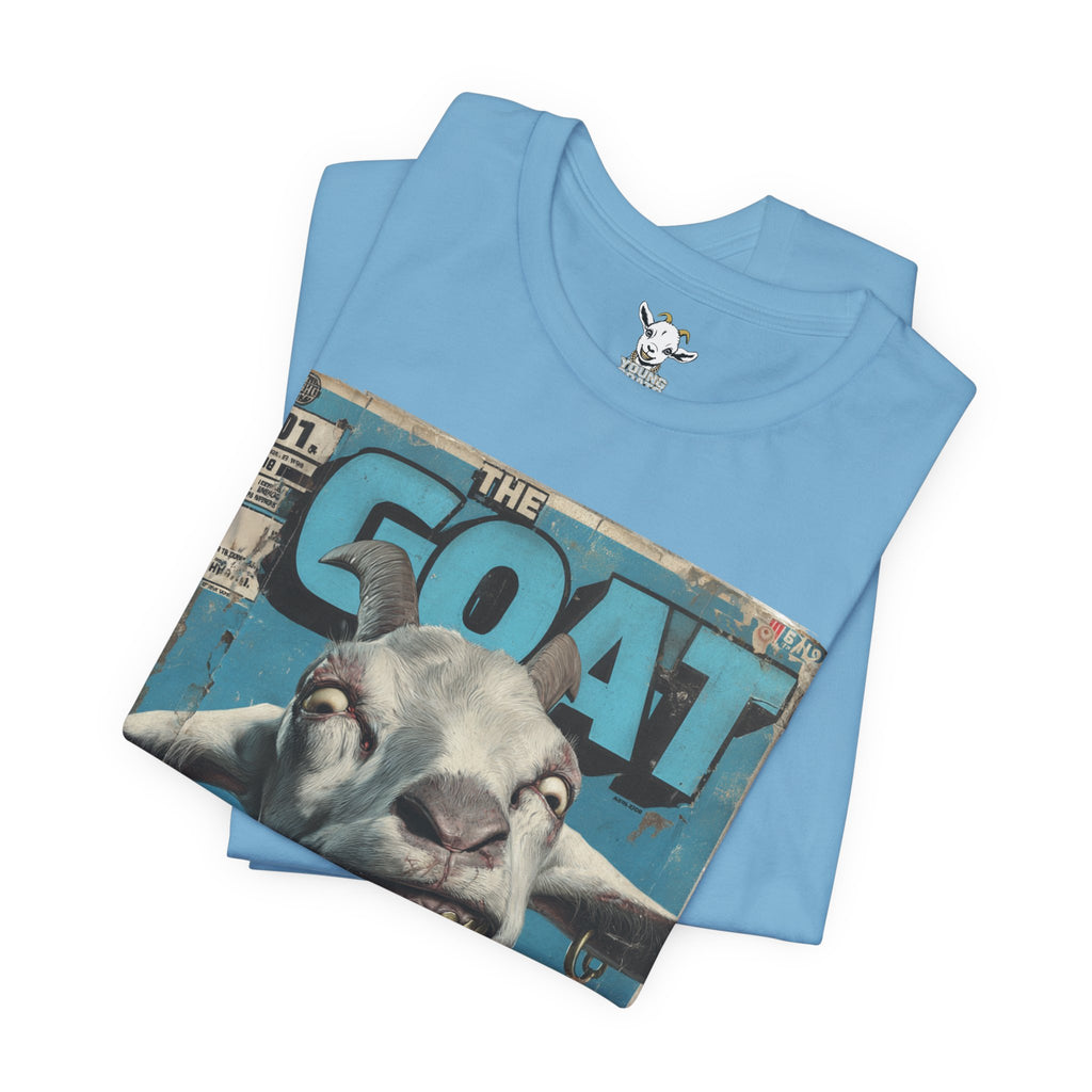 YOUNG GOATS Magazine Cover Tee — Funny Goat Graphic T-Shirt