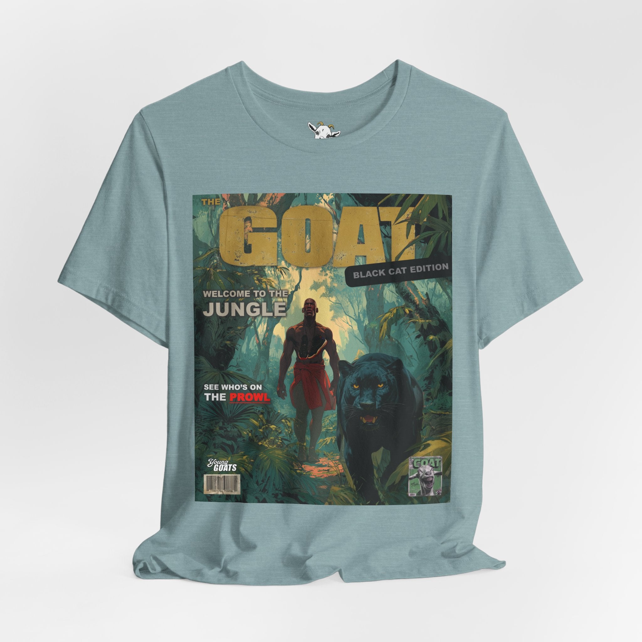 GOAT Jungle Cover T-Shirt — Black Panther & Warrior Graphic Tee