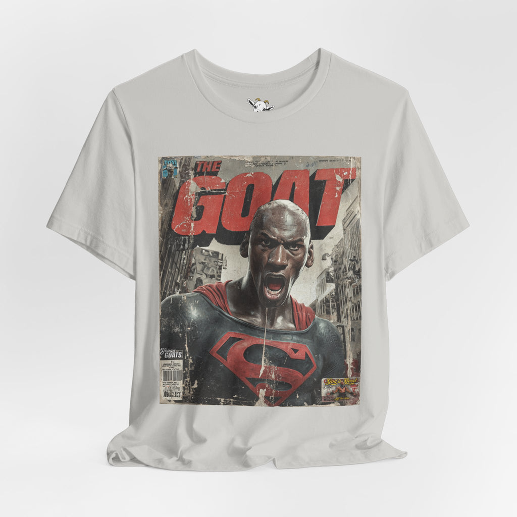 GOAT Comic Style Superman Tee - Vintage Superhero Graphic Shirt