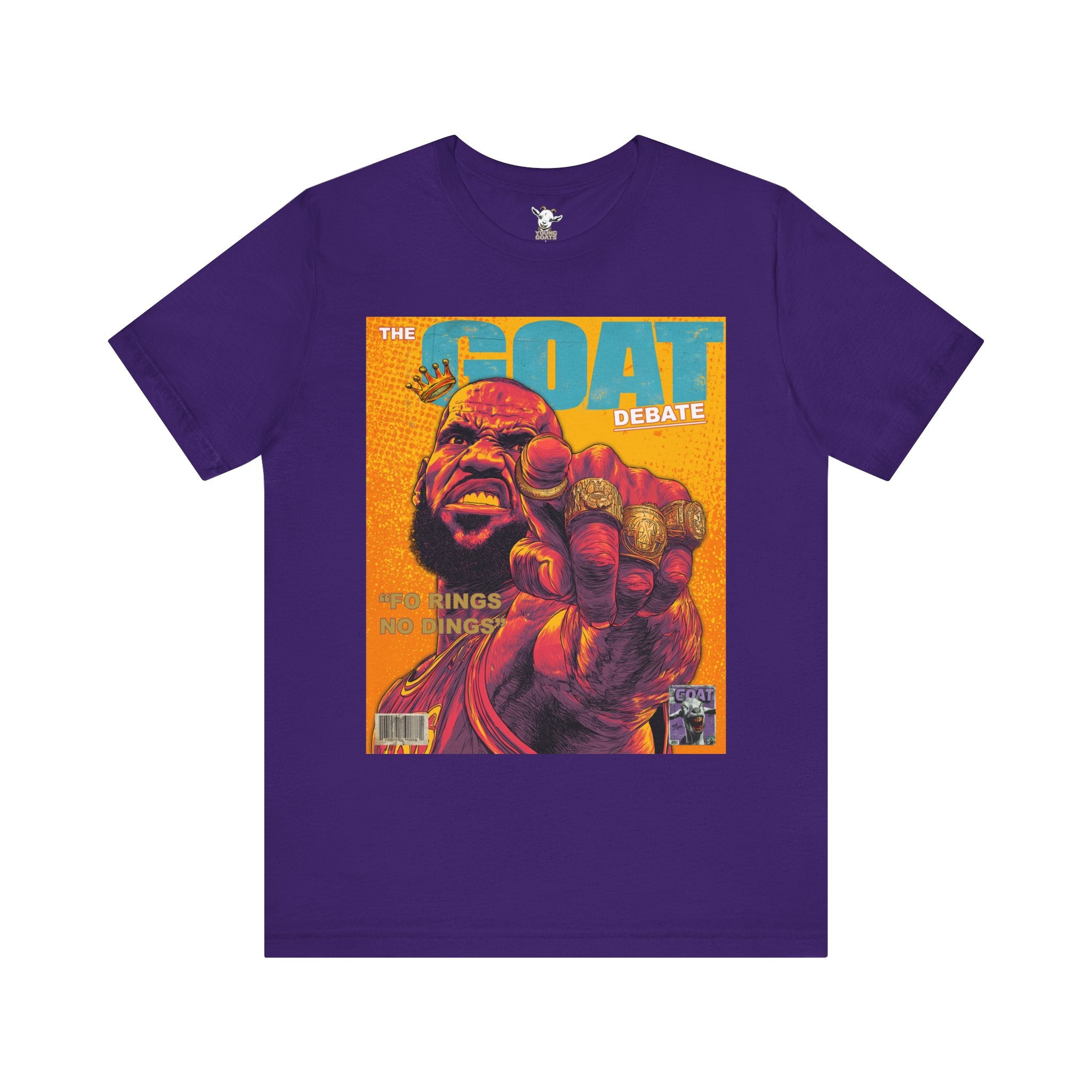 GOAT Debate Graphic Tee — Bold Sports Icon Magazine Cover Design