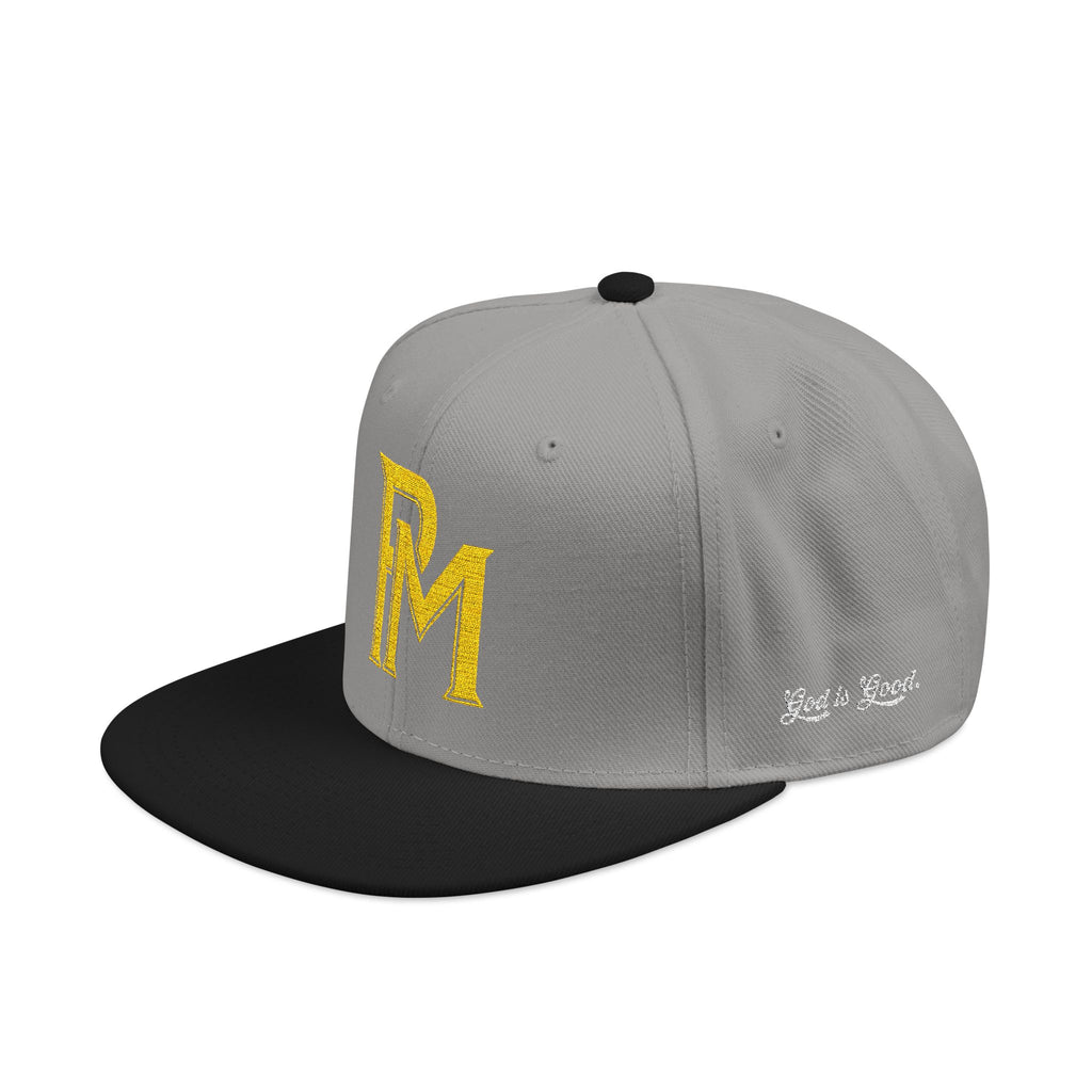 Embroidered 'RM' Snapback Hat — Flat Brim Streetwear Cap