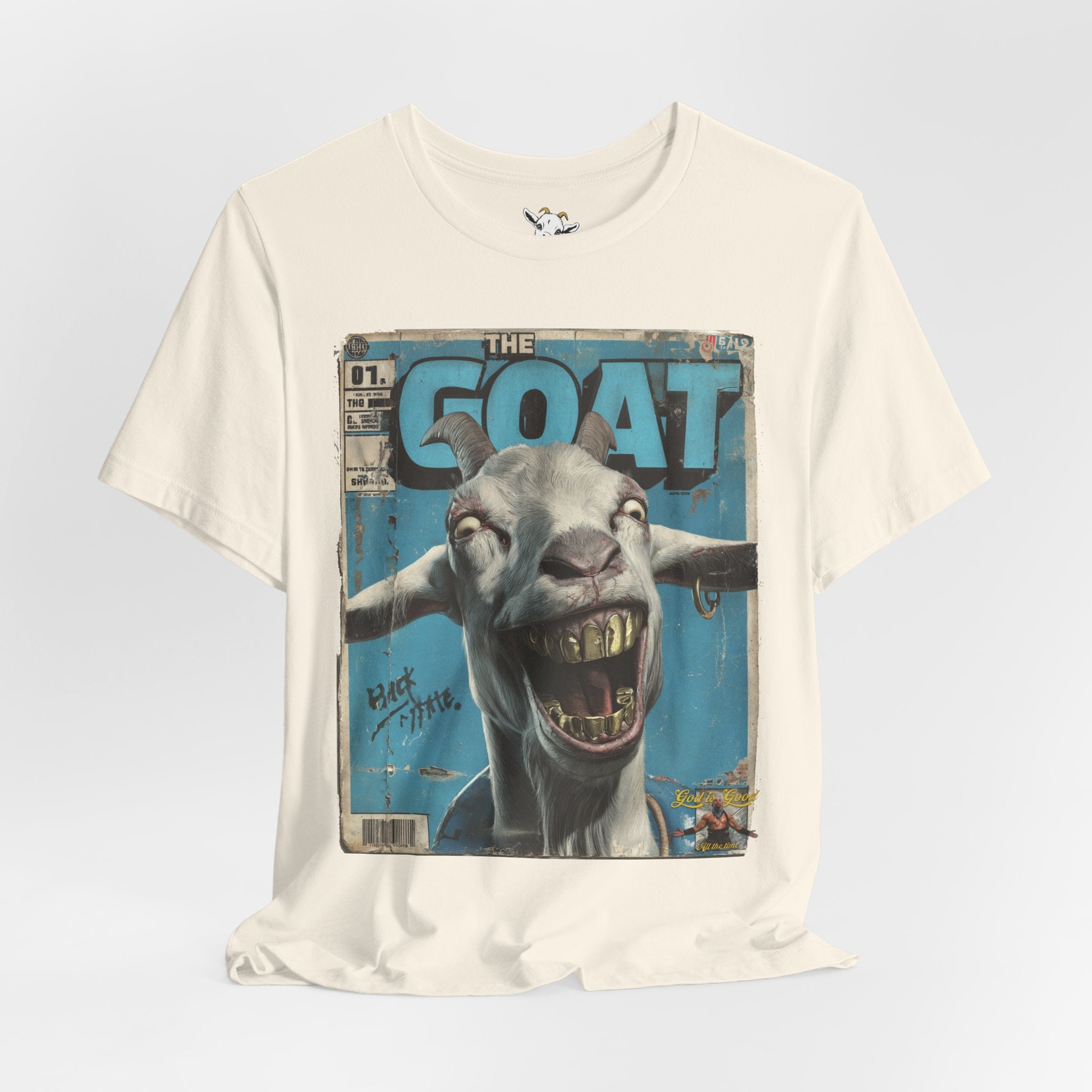 YOUNG GOATS Magazine Cover Tee — Funny Goat Graphic T-Shirt
