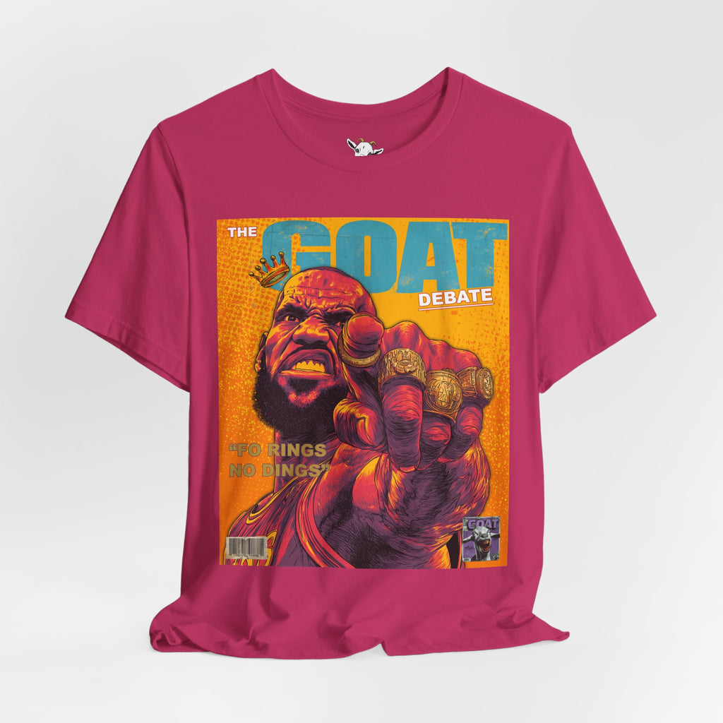GOAT Debate Graphic Tee — Bold Sports Icon Magazine Cover Design