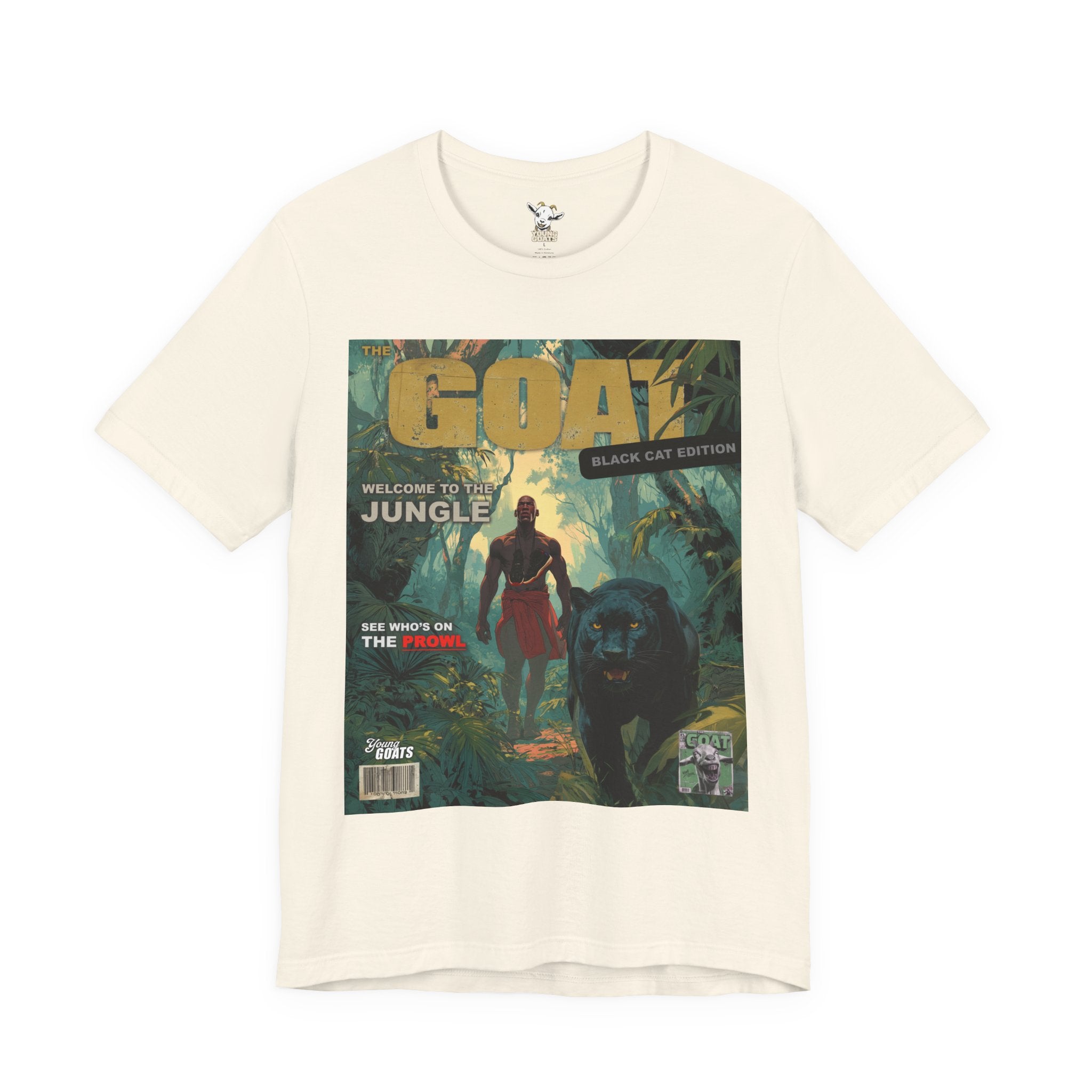 GOAT Jungle Cover T-Shirt — Black Panther & Warrior Graphic Tee