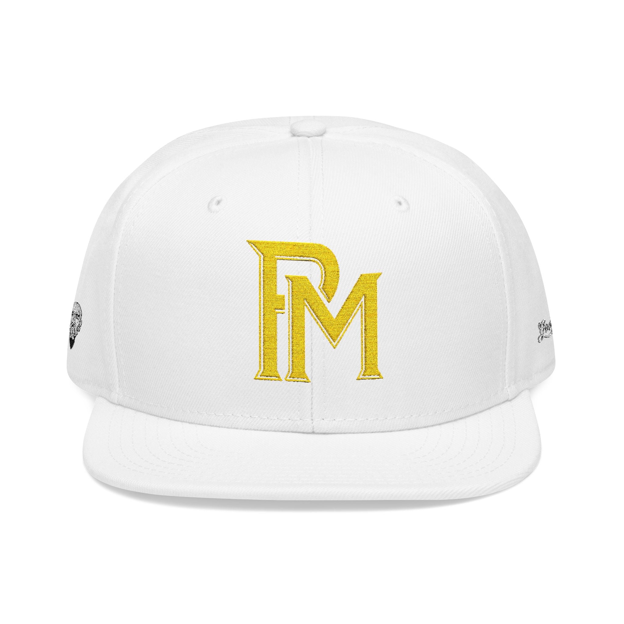 Embroidered 'RM' Snapback Hat — Flat Brim Streetwear Cap