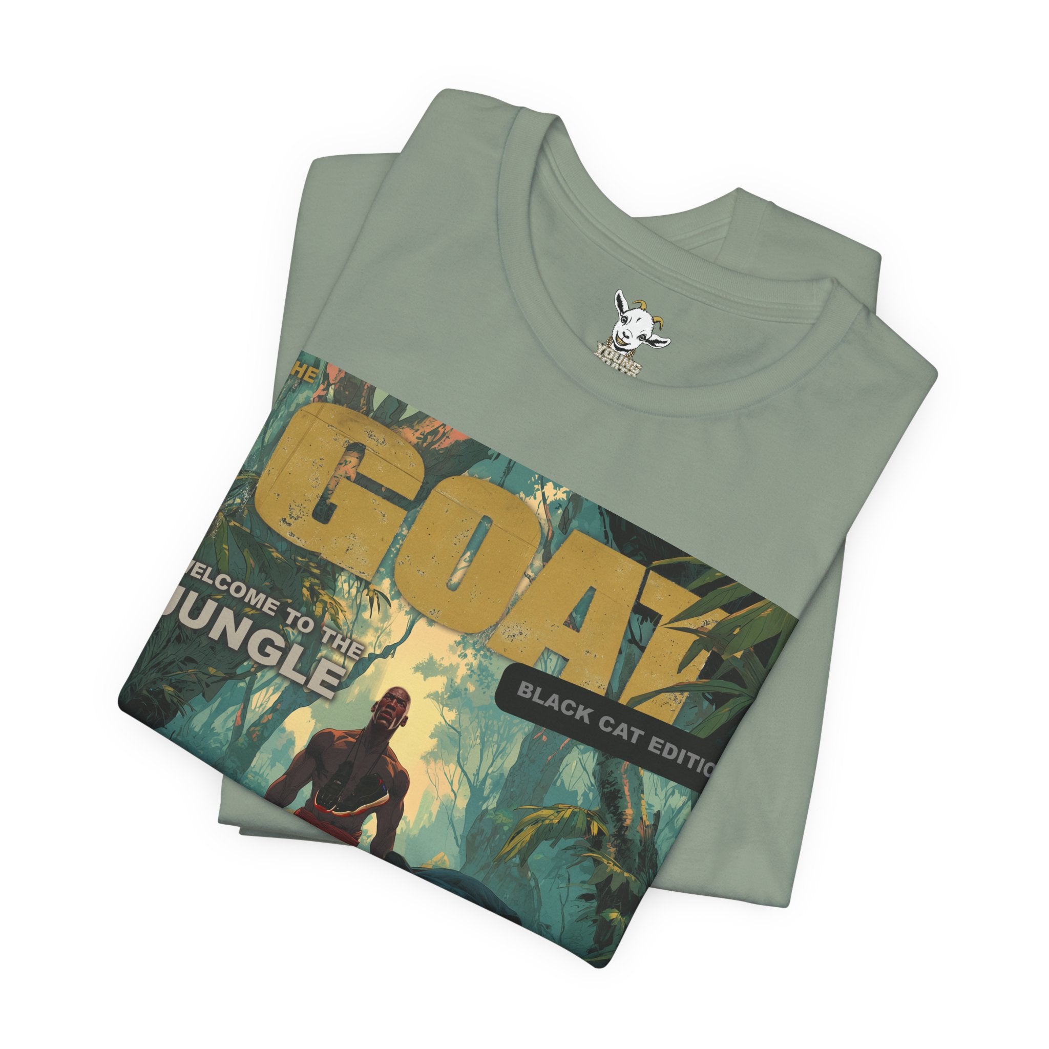 GOAT Jungle Cover T-Shirt — Black Panther & Warrior Graphic Tee