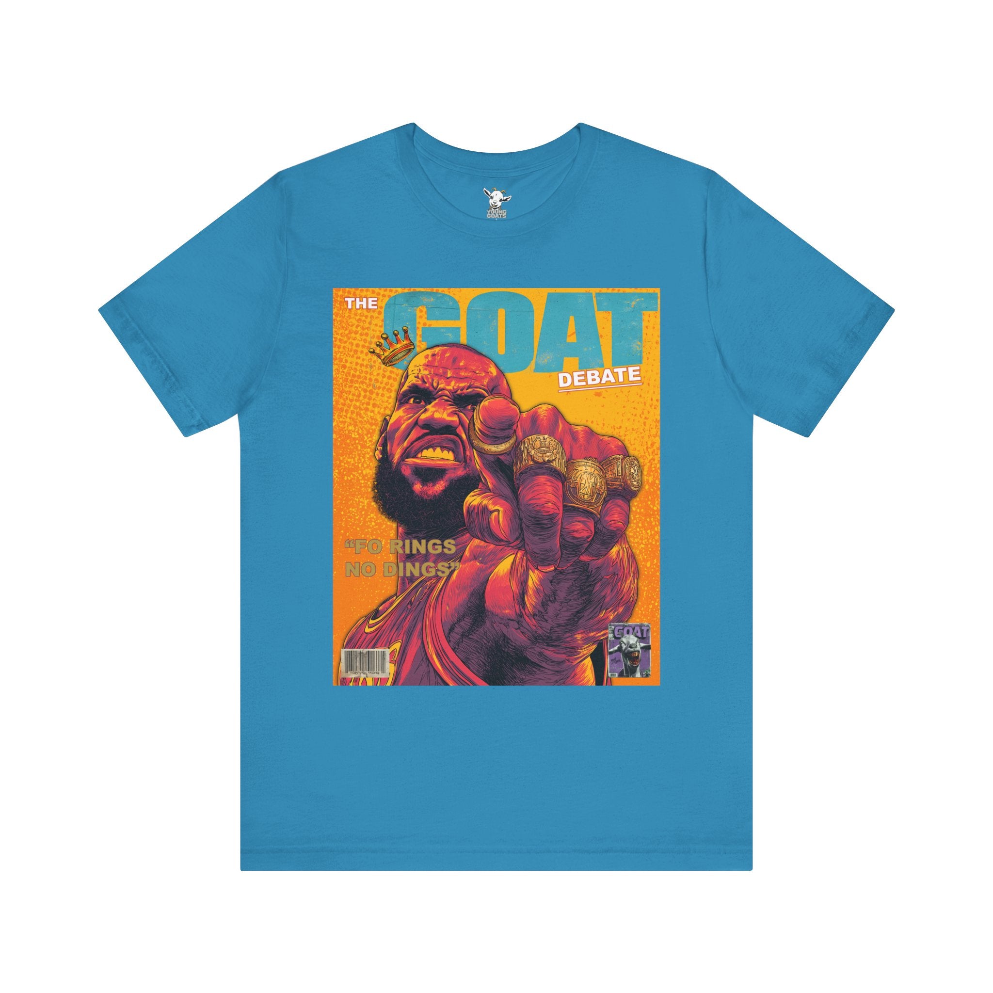 GOAT Debate Graphic Tee — Bold Sports Icon Magazine Cover Design