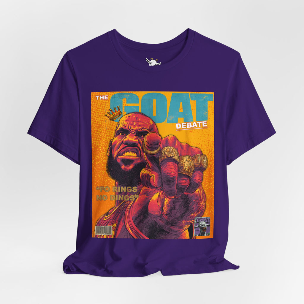 GOAT Debate Graphic Tee — Bold Sports Icon Magazine Cover Design