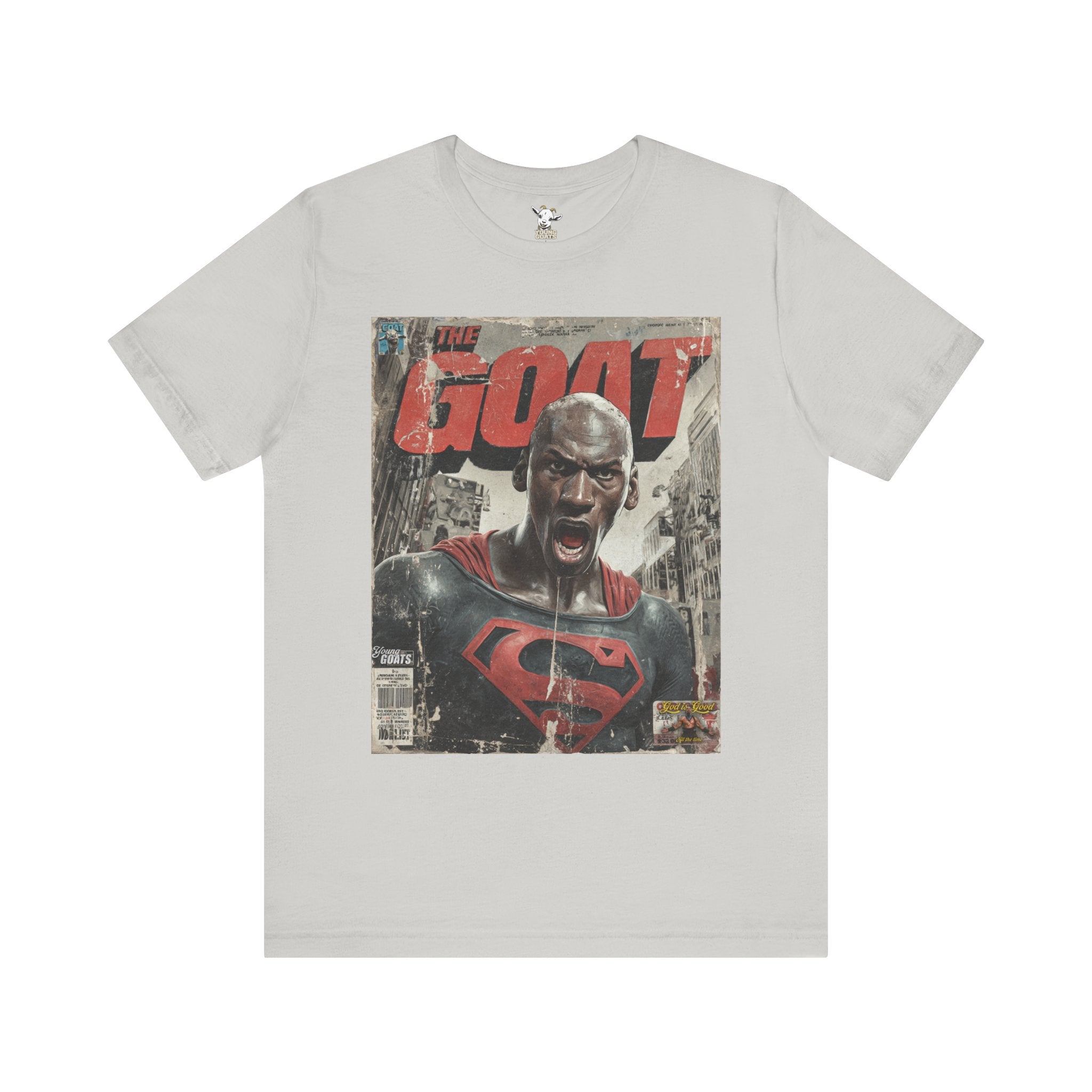 GOAT Comic Style Superman Tee - Vintage Superhero Graphic Shirt
