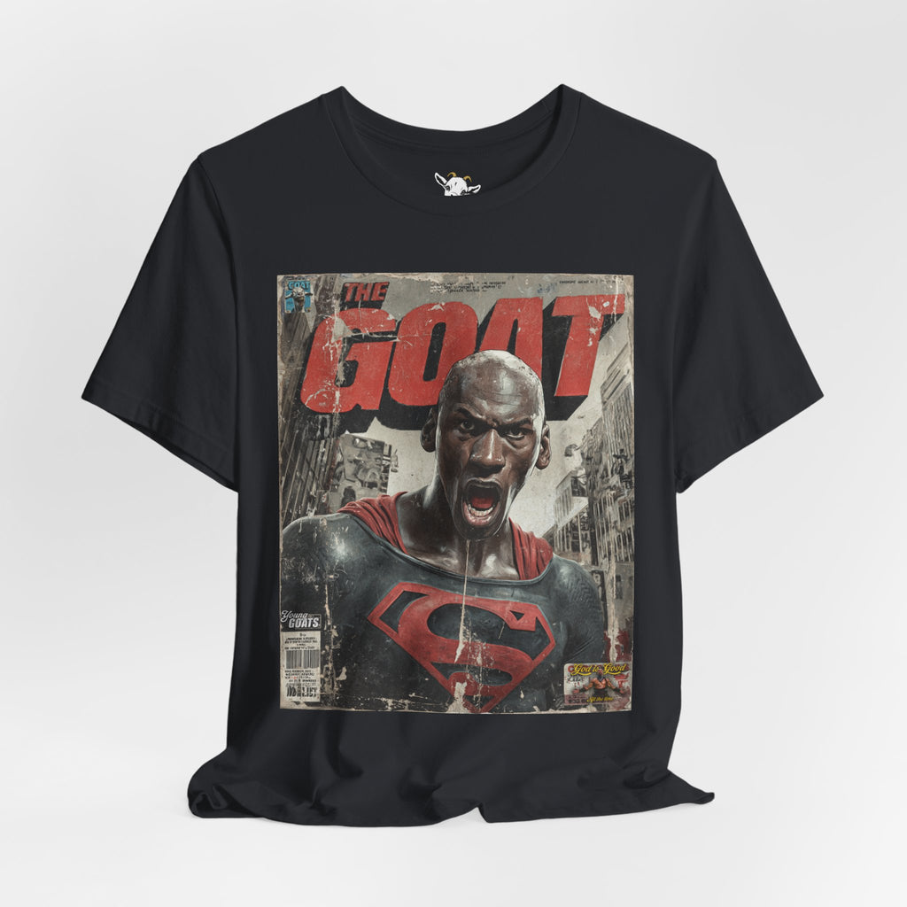 GOAT Comic Style Superman Tee - Vintage Superhero Graphic Shirt