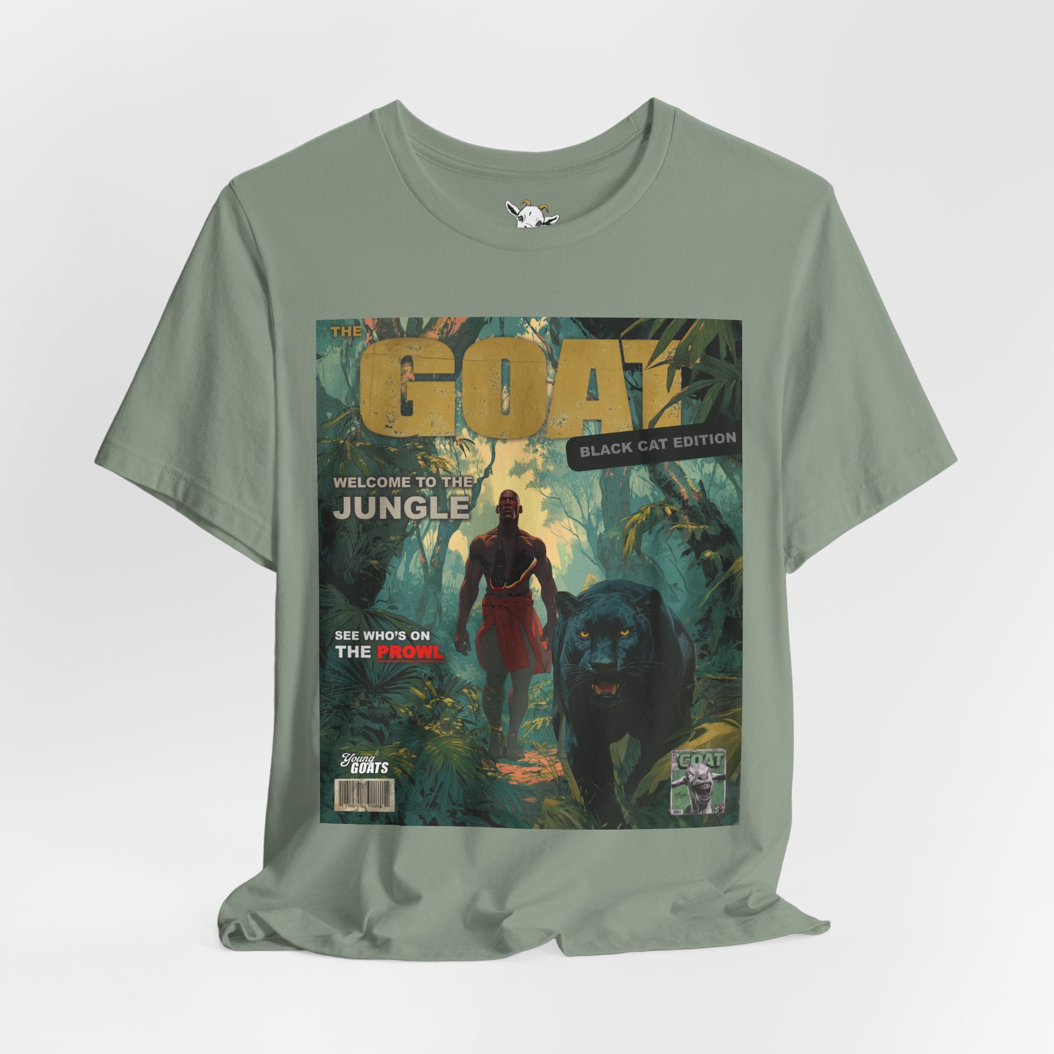 GOAT Jungle Cover T-Shirt — Black Panther & Warrior Graphic Tee