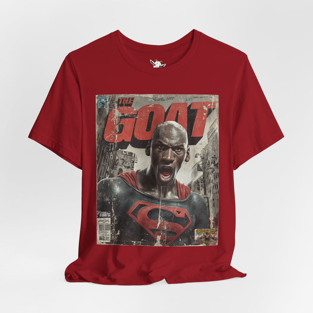 GOAT Comic Style Superman Tee - Vintage Superhero Graphic Shirt