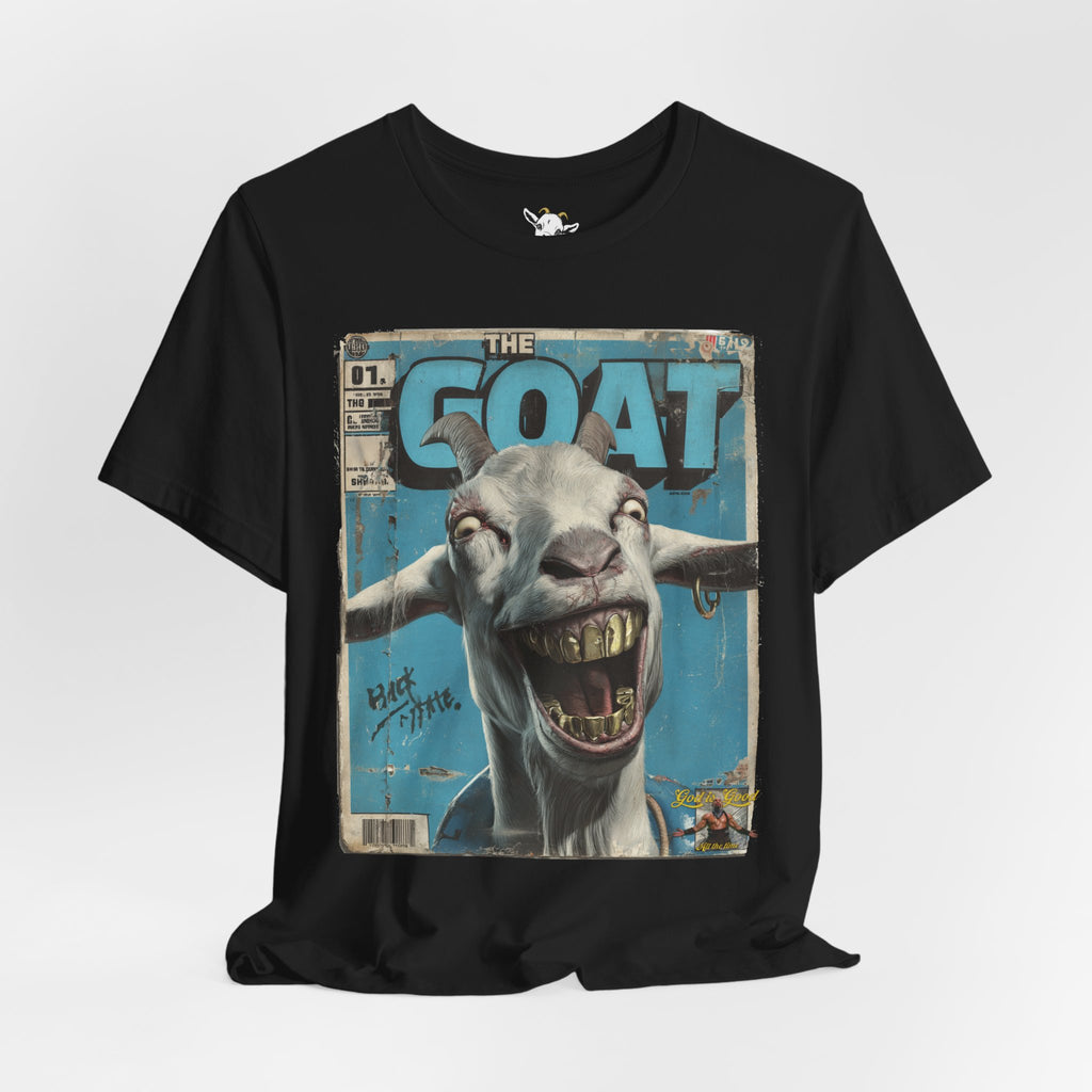 YOUNG GOATS Magazine Cover Tee — Funny Goat Graphic T-Shirt